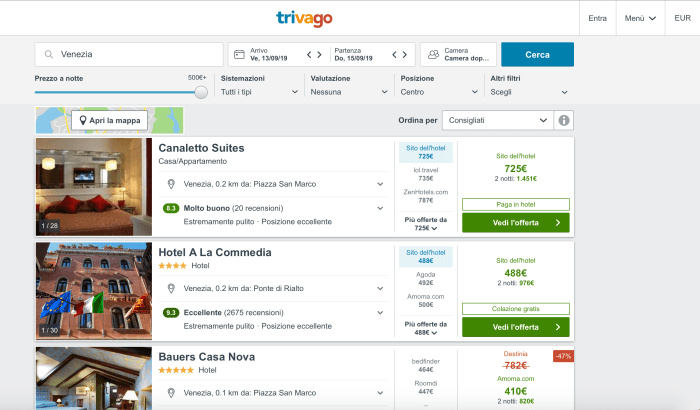 Trivago hotels user reviews of customer service